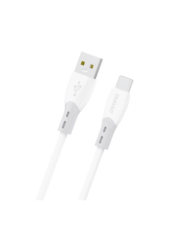 Dudao L25ST 5 A USB-A - USB-C Cable with Soft Silicone Braid 1 m - White