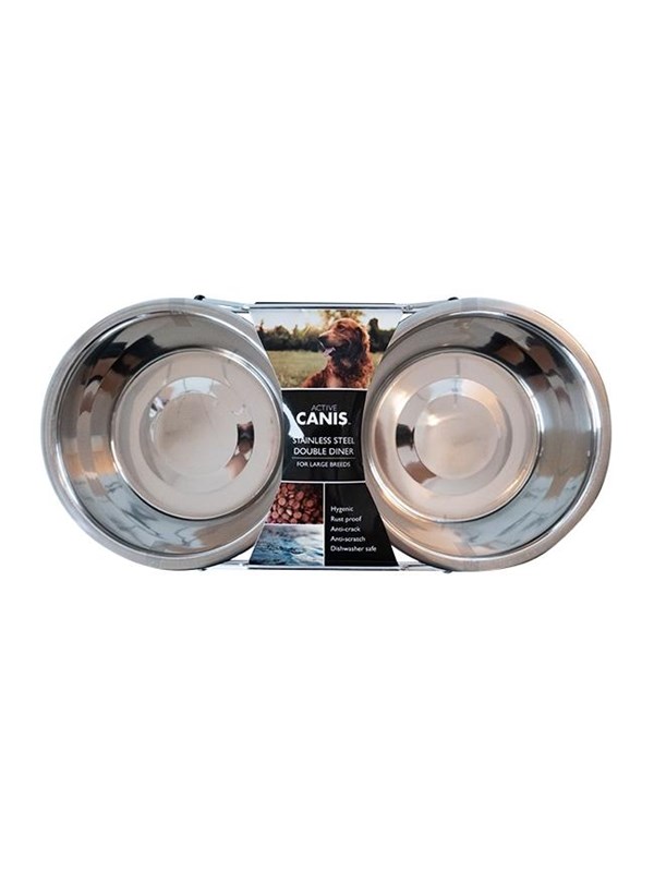 Active Canis Dubbele eetbak wikkelverpakking pak 2 x 1.8 l
