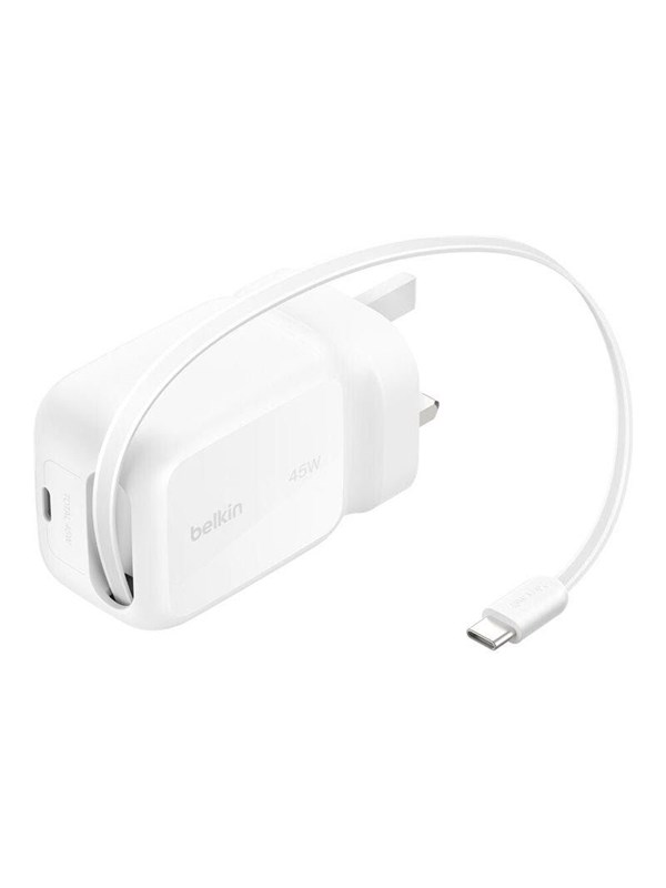 Belkin UltraCharge power adapter - retractable GAN - USB-C - 45 Watt