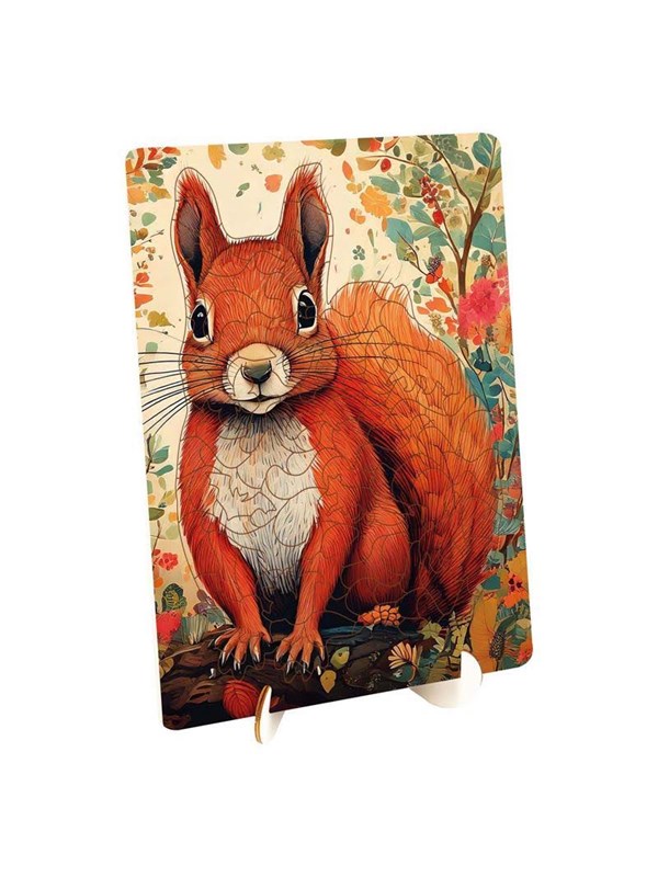 Creative Craft Group Wooden Puzzle Squirrel - Unique Shapes - 130 pcs. Hout