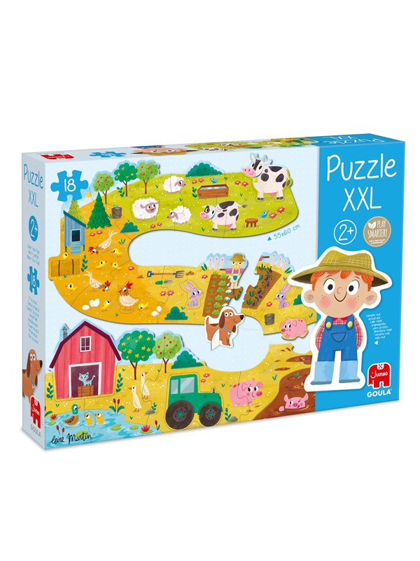 Jumbo Goula Puzzle XXL Farm Animals - 18 pcs. Vloer