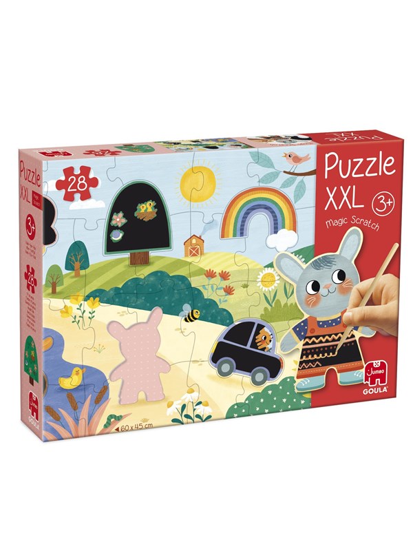 Jumbo - Goula - XXL Magic Scratch Puzzel - Puzzel met verborgen kleurplaat