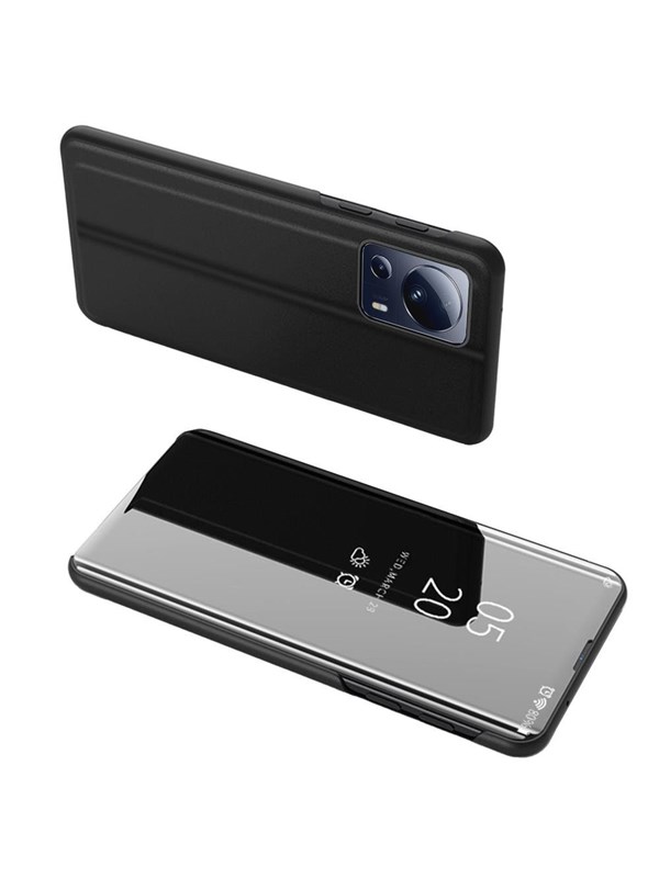 Hurtel Clear View Case Cover for Xiaomi 13 Lite Cover with a Flap Black