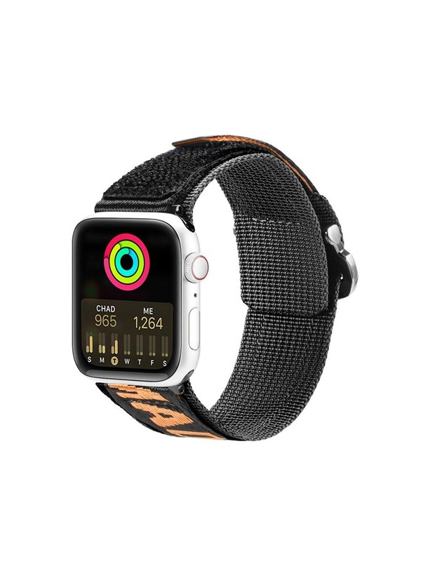 Dux Ducis Strap (Outdoor Version) Apple Watch Ultra Strap SE 9 8 7 6 5 4 3 2 1 (49 45 44 42 mm) Nylon Band Bracelet Black/Orange