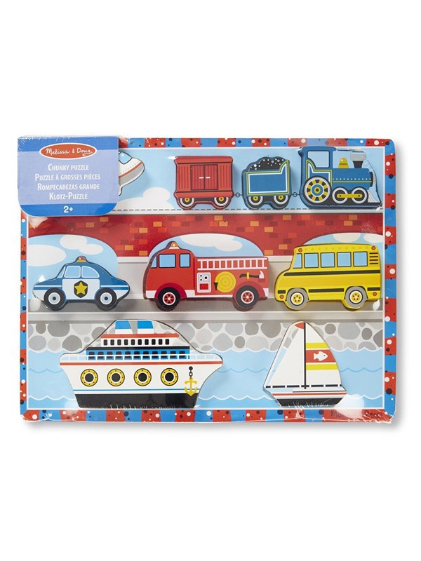 Melissa & Doug Wooden Chunky Puzzle Vehicles Hout
