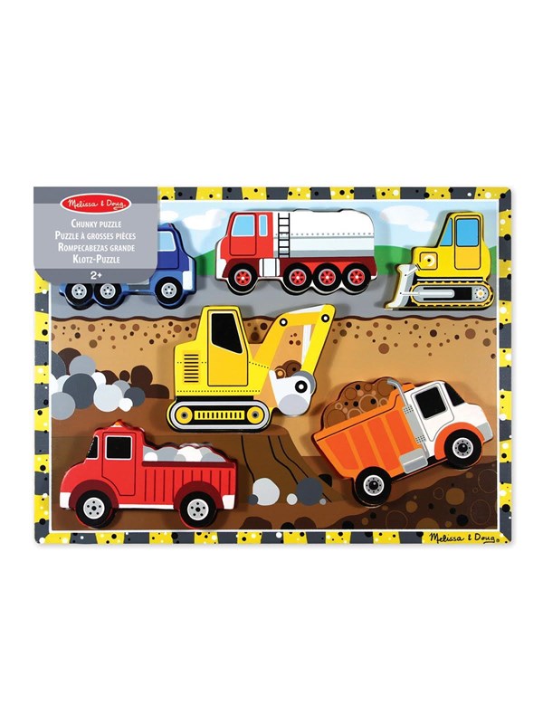 Melissa & Doug Wooden Chunky Puzzle Construction Hout