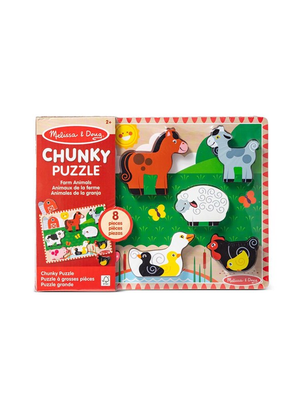 Melissa & Doug Wooden Chunky Puzzle Farm Hout
