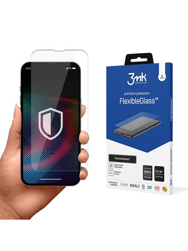 3mk Tempered glass for iPhone 14 Pro Max / 14 Plus hybrid flexi 7H from the FlexibleGlass series