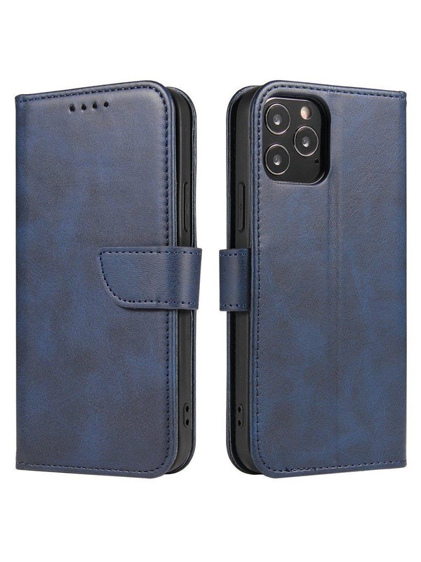 Hurtel Magnet Case Elegant Case Cover with a Flap and Stand Function for Samsung Galaxy A73 Blue