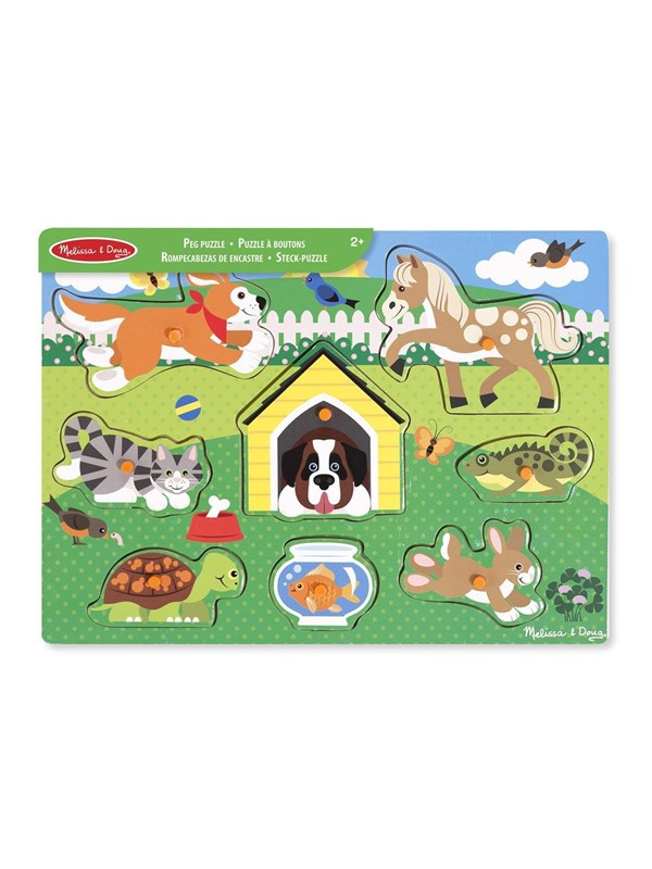 Melissa & Doug Wooden Peg Puzzle Pets Hout