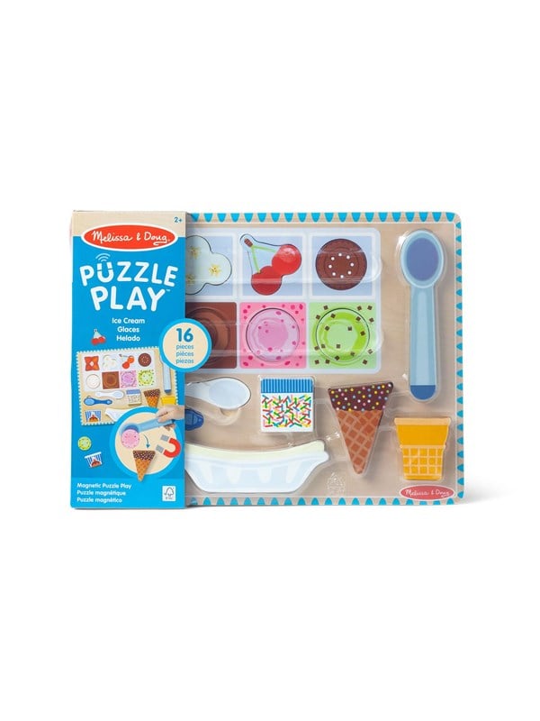 Melissa & Doug Wooden Magnetic Puzzle Playset Ice Cream Hout
