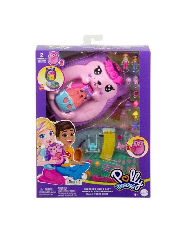 Polly Pocket Mama en Baby Egel - Speelfigurenset