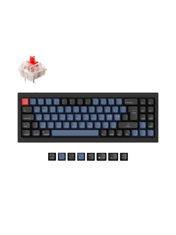 Keychron Q7 QMK Wired - Gateron G Pro Red - Gaming Toetsenbord - Zonder Numpad - Noords - Zwart