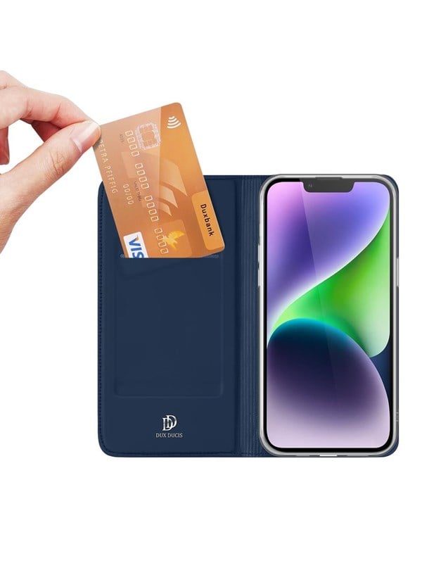 Dux Ducis - Telefoon Hoesje geschikt voor de iPhone 15 Plus - Skin Pro Book Case - Blauw