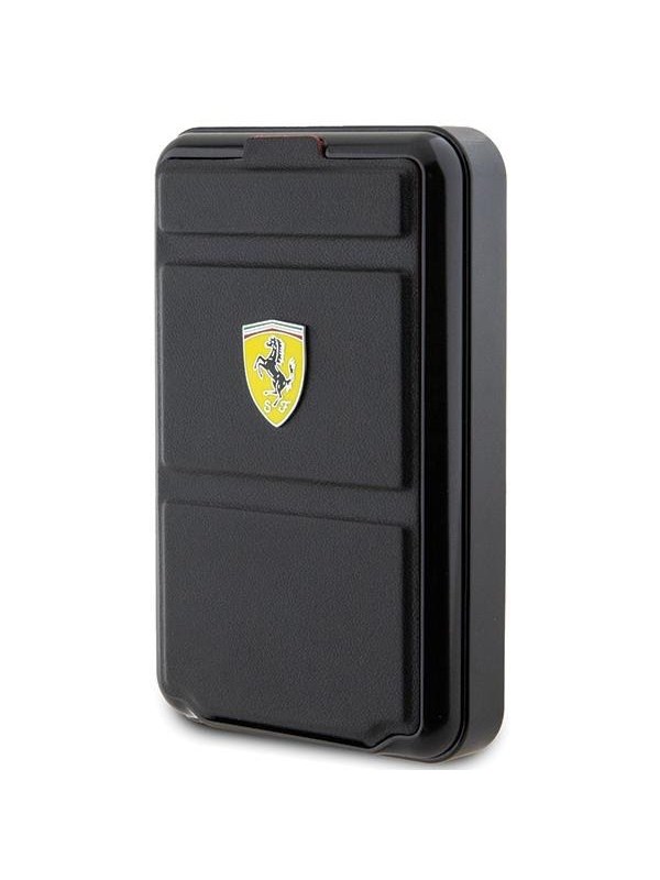 Ferrari Metal Logo MagSafe Inductive Power Bank 15W 10000 mAh with Stand Function - Black