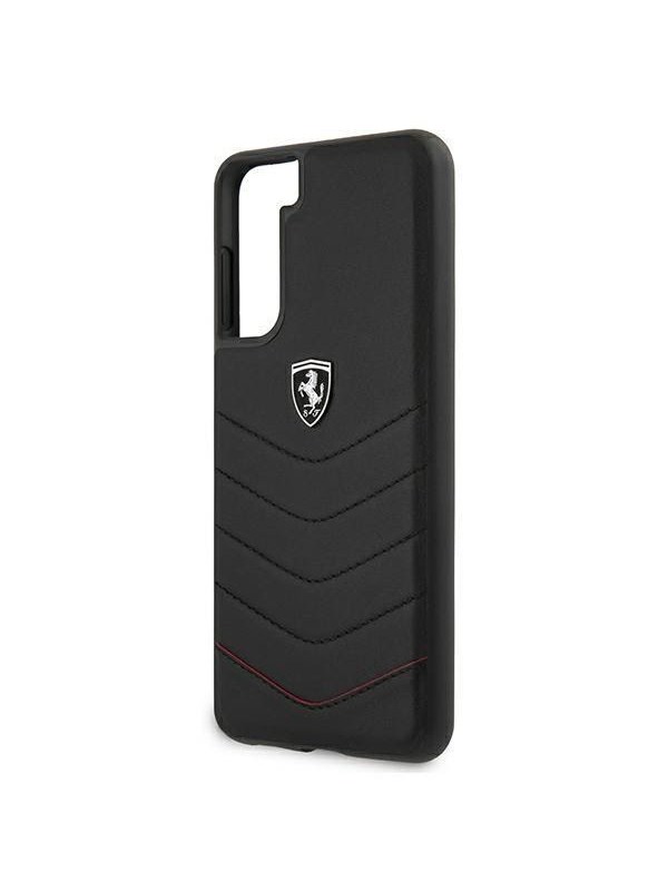 Ferrari Backcase hoesje geschikt voor Samsung Galaxy S21+ - Effen Zwart - Leer