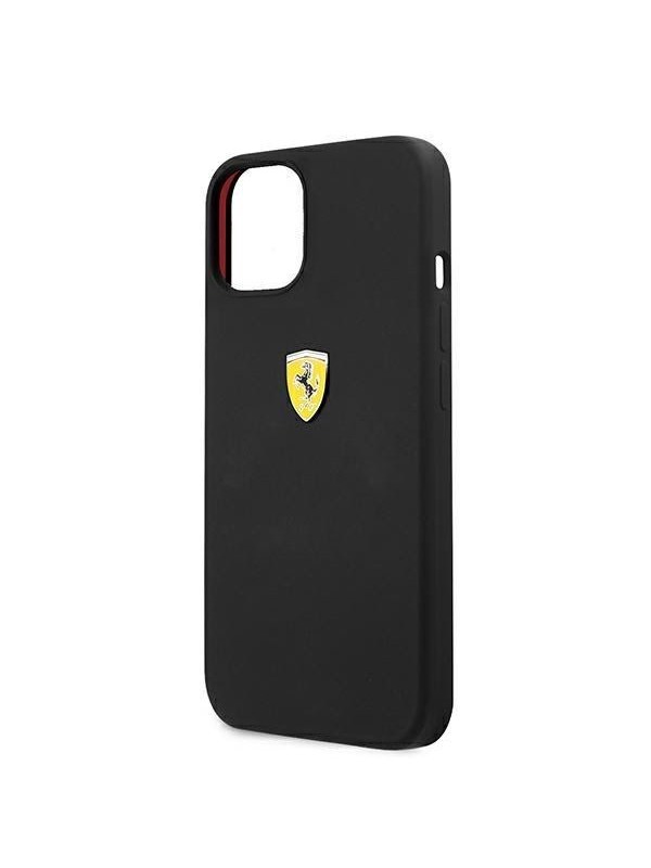 Ferrari Silicone Back Case - Geschikt voor Apple iPhone 13 Mini (5.4") - Zwart