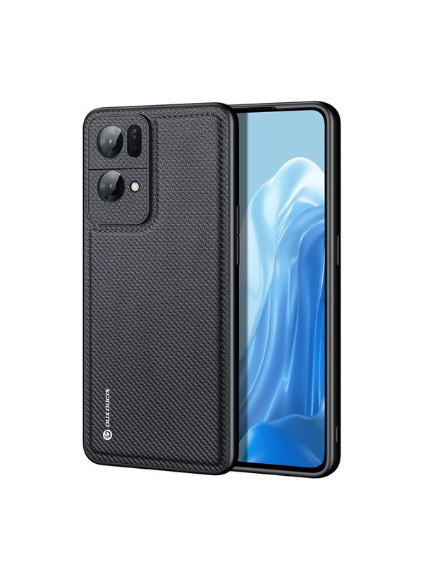 Dux Ducis Fino Case Cover Covered with Nylon Material Oppo Reno7 Pro 5G Black
