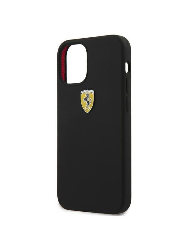 Ferrari SF Silicone Back Case - Geschikt voor Apple iPhone 12 Mini (5.4") - Zwart