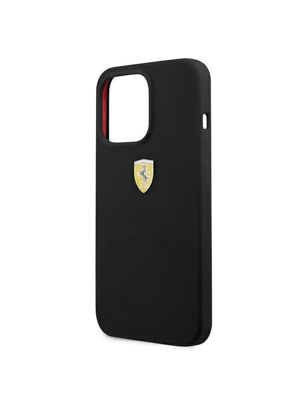 Ferrari Silicone Back Case - Geschikt voor Apple iPhone 13 Pro Max (6.7") - Zwart