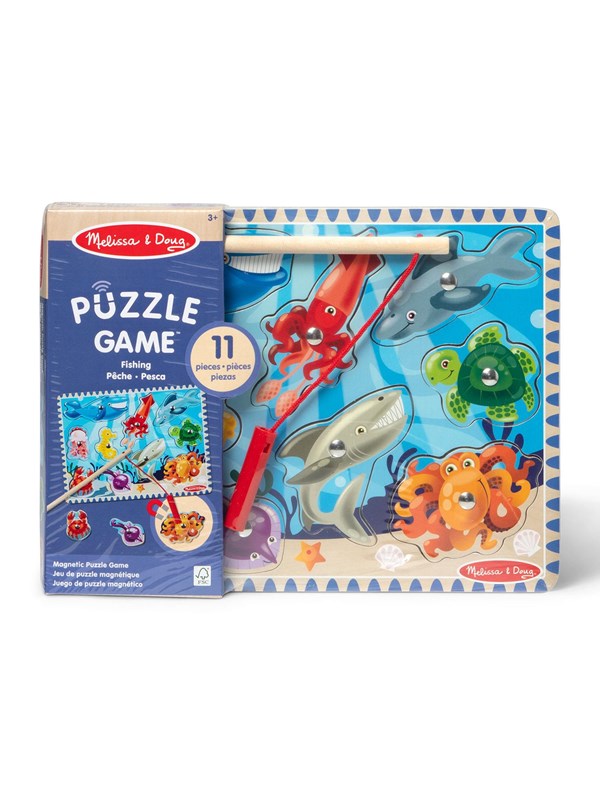 Melissa & Doug Fishing Magnetic Puzzle Game 10 Pcs Hout