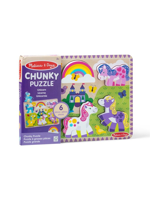 Melissa & Doug Chunky Puzzle Unicorn Hout