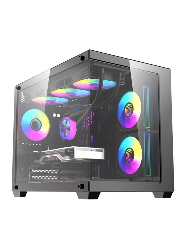 Darkflash B275 PRO Computer Case + 6 Fans - Case - Zwart
