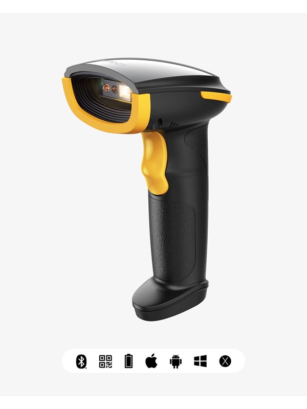 Inateck BCST-23 Barcodescanner, bluetooth, 1D, 2D QR codescanner, draadloos, 1 keer opladen, 3 maanden, draadloze handscanner met app en SDK