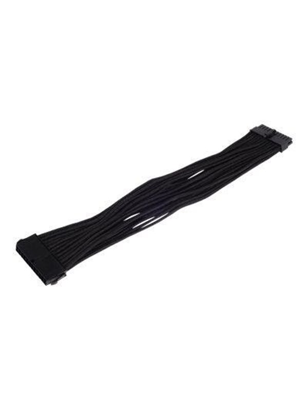 SilverStone PP07 - Stroomverlengkabel 24-pins ATX (V) naar 24-pins ATX (M) - 30 cm - zwart
