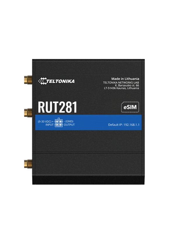 Teltonika RUT281 Compact Global LTE CAT 4 Router (RUT281000000 / Standard package with EU PSU) - Wireless router N Standard - 802.11n
