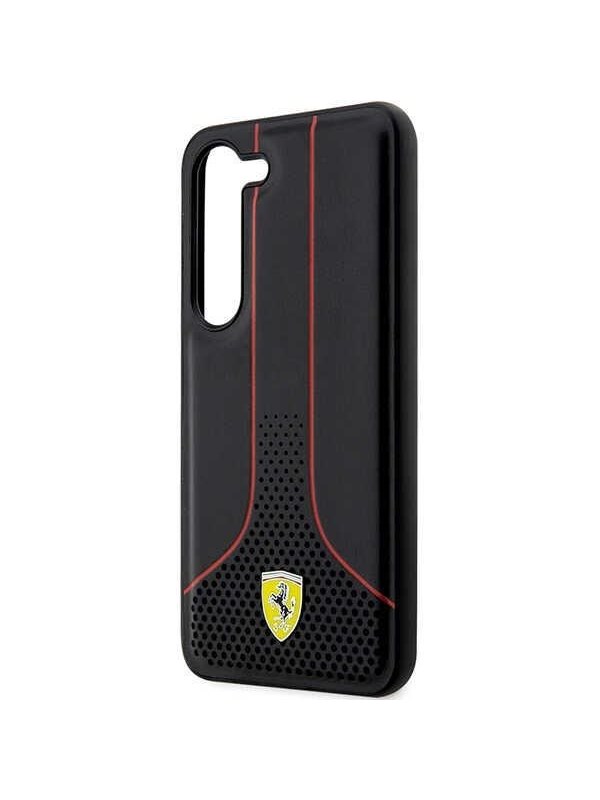 Ferrari Perforated Bottom Back Case - Geschikt voor Samsung Galaxy S23 (S911) - Zwart