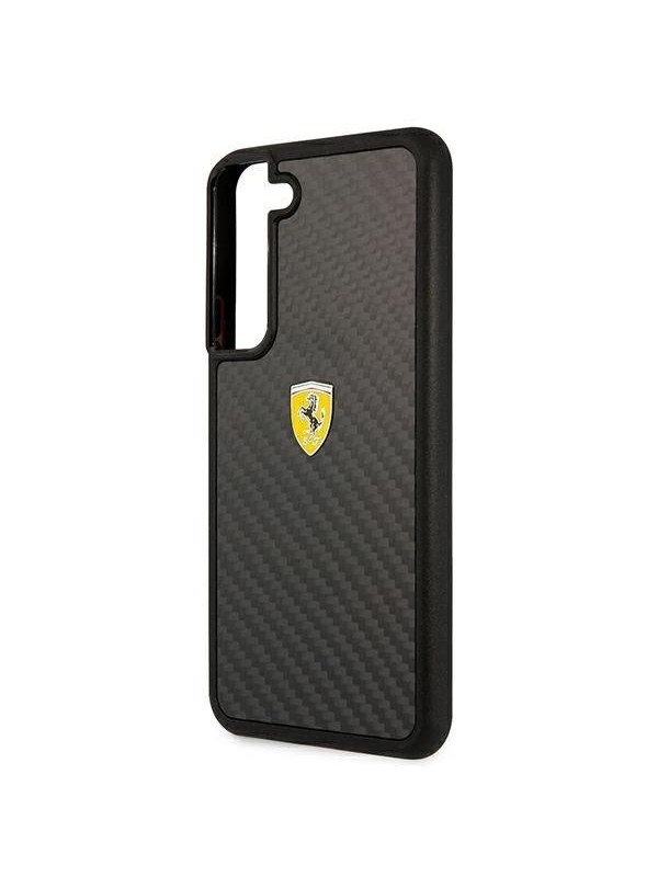 Samsung Galaxy S22 Backcase hoesje - Ferrari - Effen Zwart - Carbon