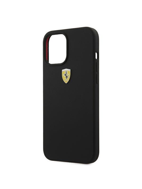 Ferrari On Track Serie - Siliconen Hoesje voor iPhone 12 Pro Max - Zwart - Elegant - Antislip