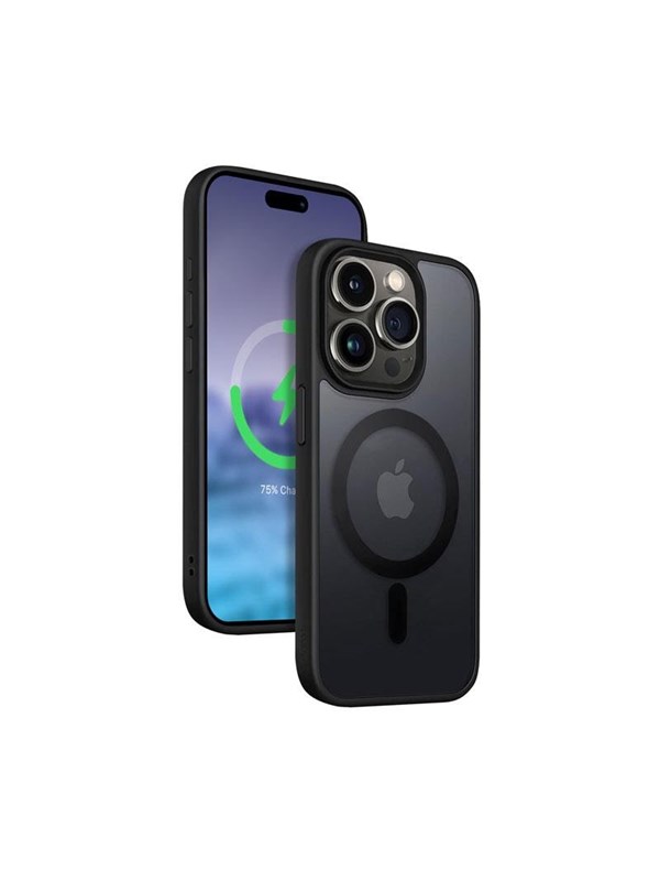 CRONG Hybrid Frost MAG Cover - iPhone 15 Pro Max MagSafe Case (Black)