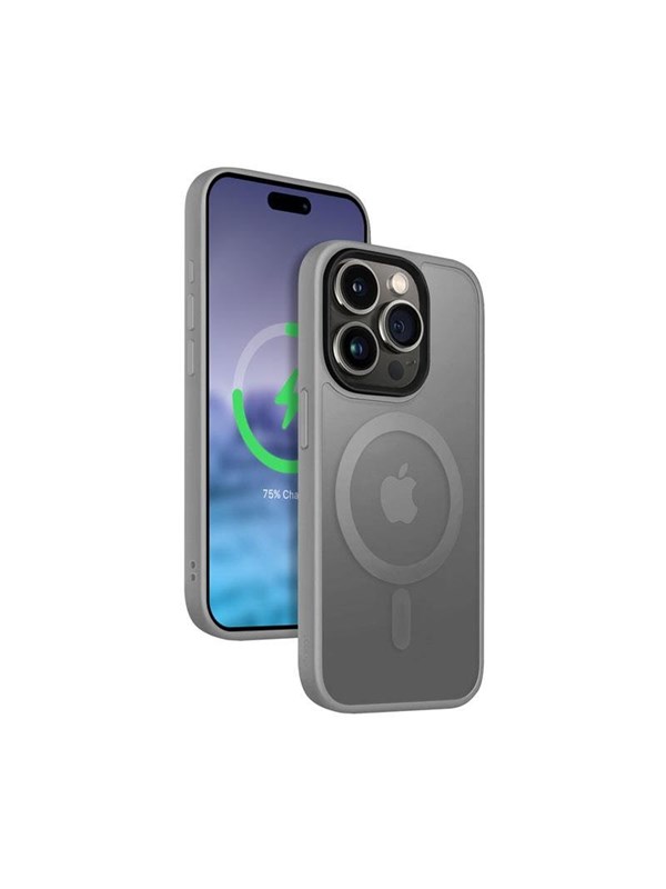 CRONG Hybrid Frost MAG Cover - iPhone 15 Pro Max MagSafe Case (Gray)