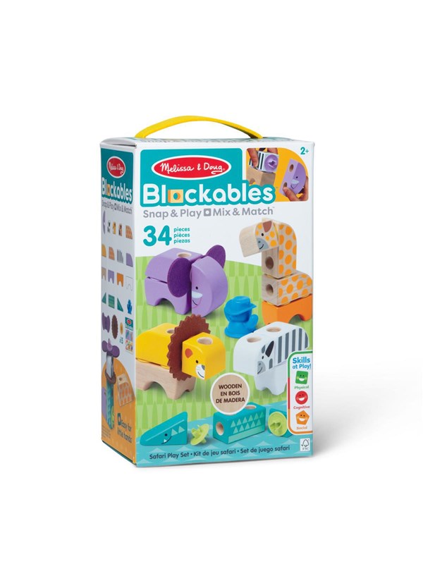 Melissa & Doug Blockables Building Set Safari Animals