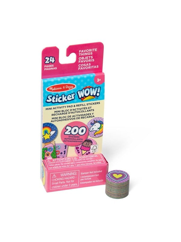 Melissa & Doug Sticker WOW! Mini Activity Pad en 200+ navulstickers – Diverse favoriete dingen-stickers
