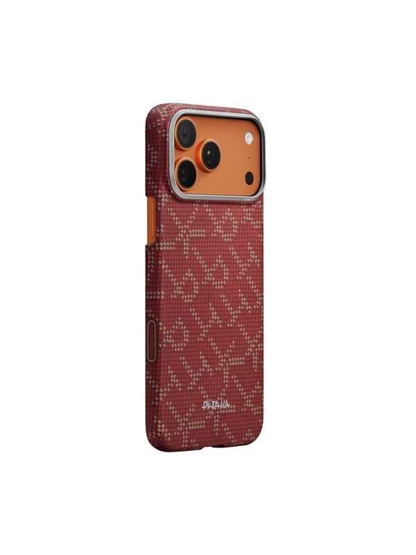 Pitaka Ultradunne Hoes, Monogram-Goud/Rood - Iphone 17 Pro