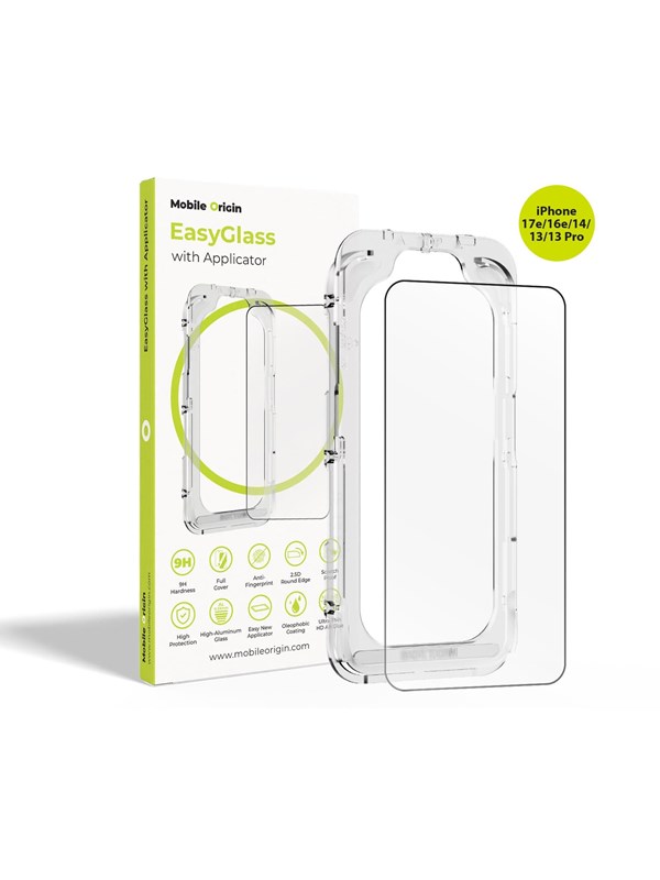 Mobile Origin EasyGlass with Applicator iPhone 17e/16e/14/13/13 Pro