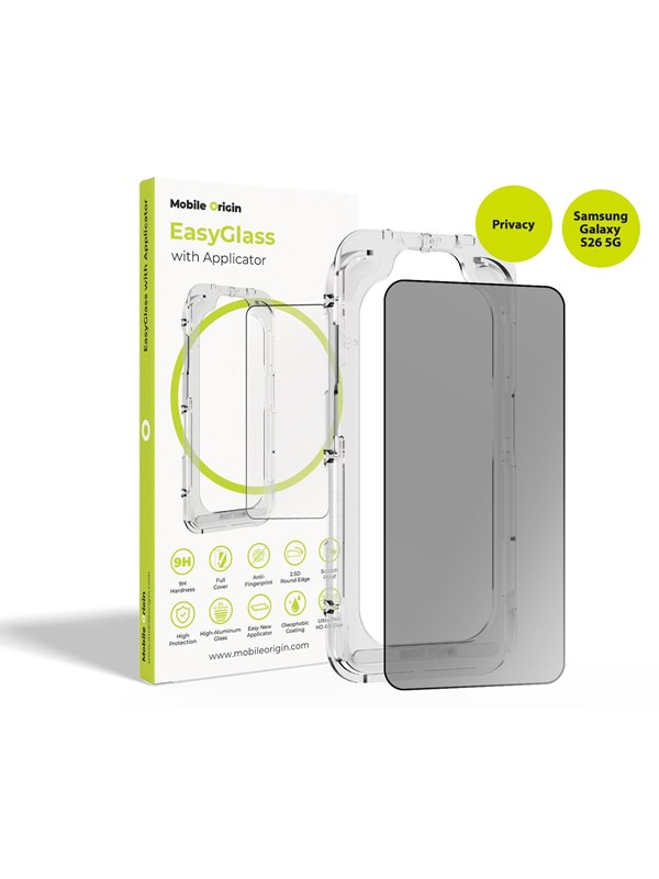 Mobile Origin EasyGlass Privacy with Applicator Samsung Galaxy S26 5G