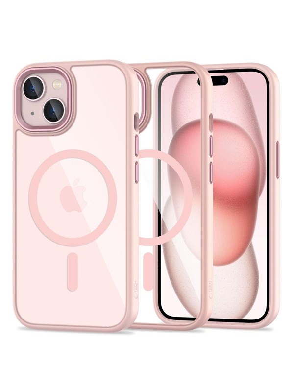 Tech-Protect MagMat MagSafe Case for iPhone 15 - Clear Pink