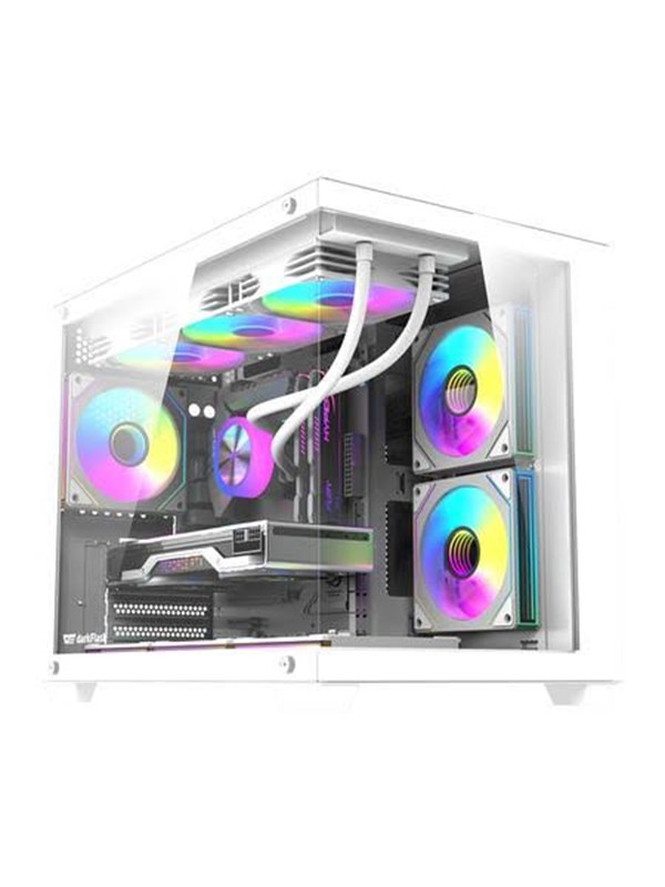 Darkflash B275 PRO Computer Case + 6 Fans - Case - Wit