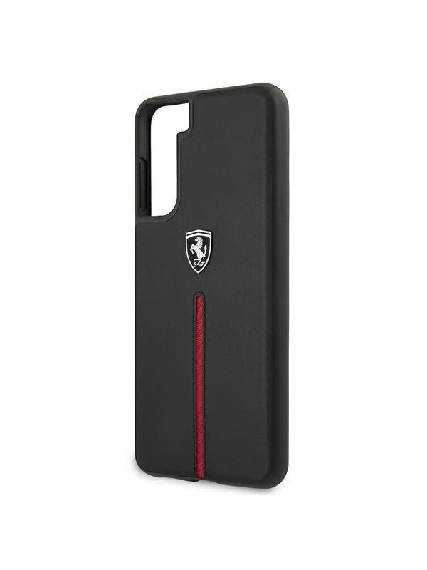 Ferrari Off Track Leather Nylon Stripe Case for Samsung Galaxy S21 - Black