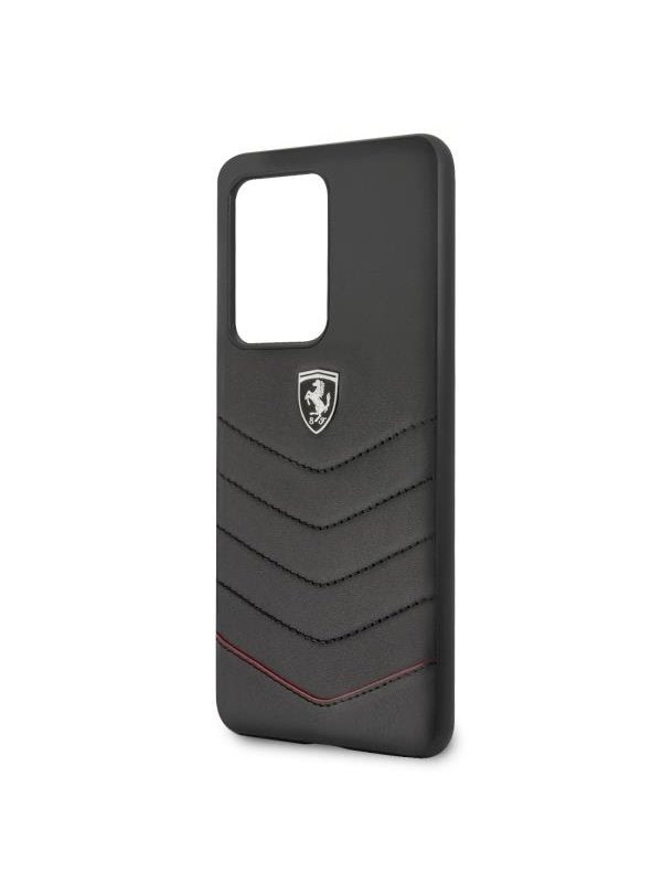 Backcase hoesje - Ferrari - Effen Zwart - Leer geschikt voor Samsung Galaxy S20 Ultra