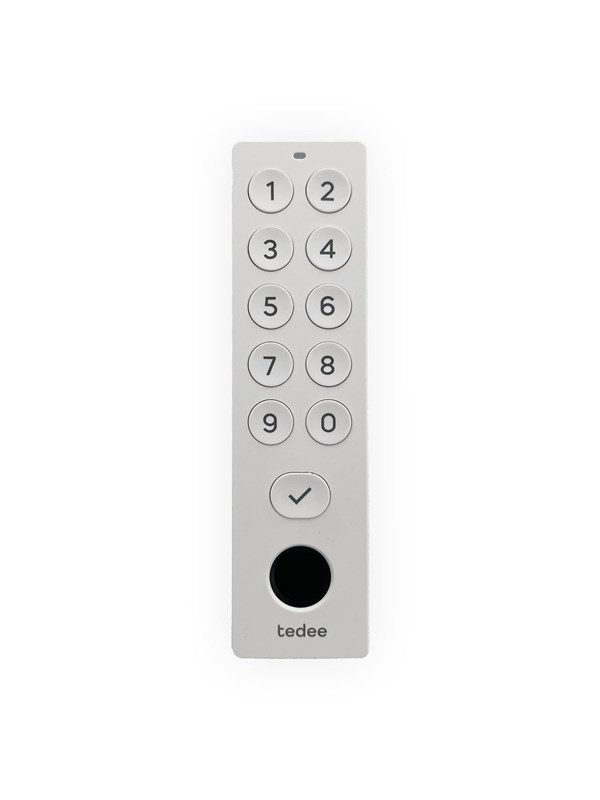 Tedee Keypad Pro Wit | Toegangscode & Vingerafdruk | Voor Tedee Smartlocks | tot 100 codes en vingerafdrukken | tijdelijk of permanente toegang | geschikt voor short-stay verhuur