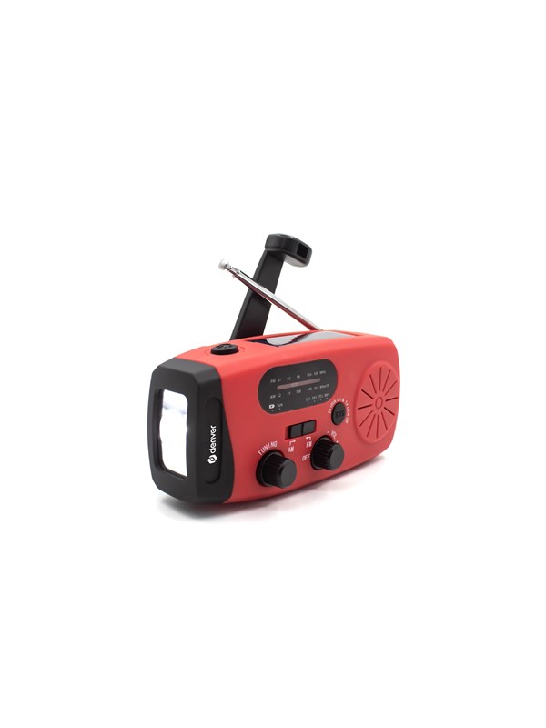 Denver SCR-2007 - Emergency Radio - Solar - Dynamo - 2000 mAh Powerbank - FM - FM - Mono - Rood
