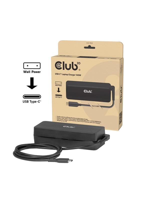 Club 3D CAC-1932 USB?C Laptop Charger 140W 1m