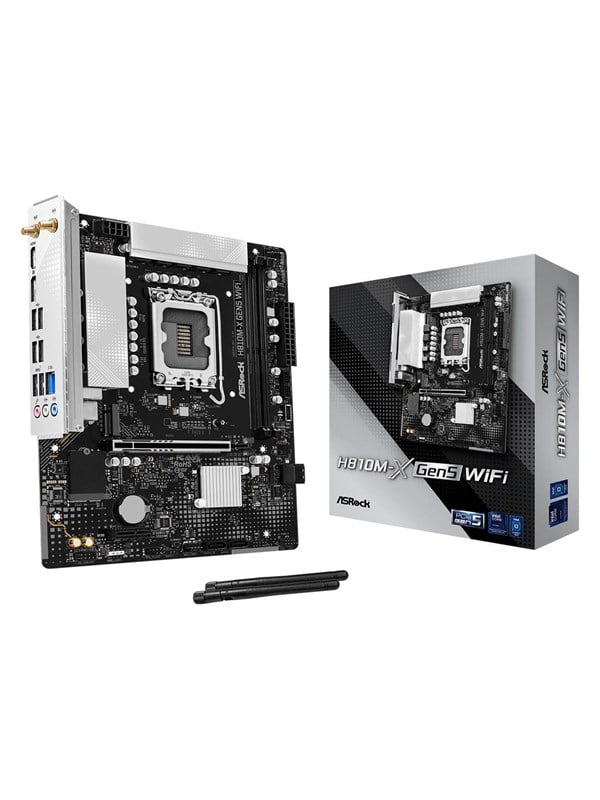 ASRock H810M-X Gen5 WiFi Moederbord - Intel H810 - Intel LGA1851 - DDR5 RAM - Micro-ATX