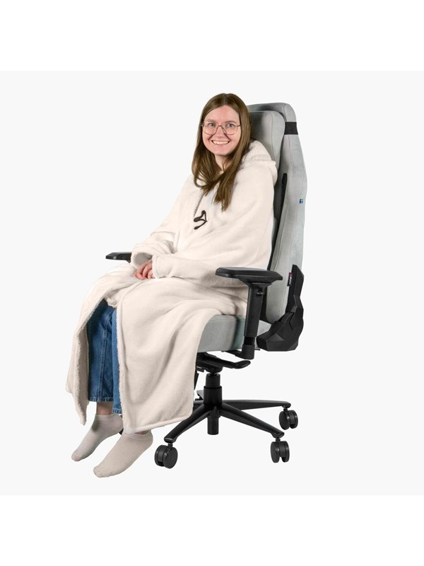 Arozzi Deken met Mouwen voor Bureaustoel - Sherpa & Velour - Wit