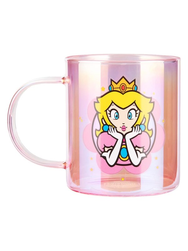 Paladone - Super Mario - Princess Peach Iridescent Glass - Mokken